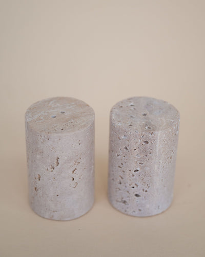 Travertine Salt and Pepper Shaker set - Sweet Water Decor - Salt and pepper