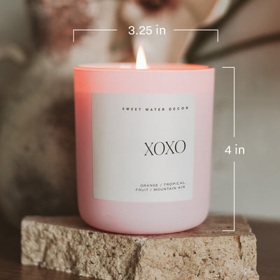 XOXO Soy Candle - Pink Matte Jar - 15 oz (Island Air) - Sweet Water Decor - Candles