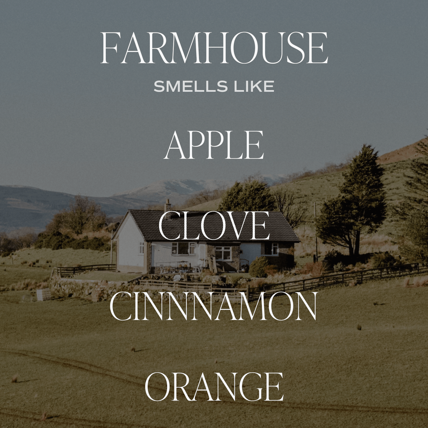 Farmhouse non-toxic candle smells like apple, clove, cinnamon, and orange