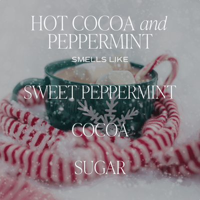 Hot Cocoa and Peppermint Soy Candle - White Jar - 11 oz - Sweet Water Decor - Candles