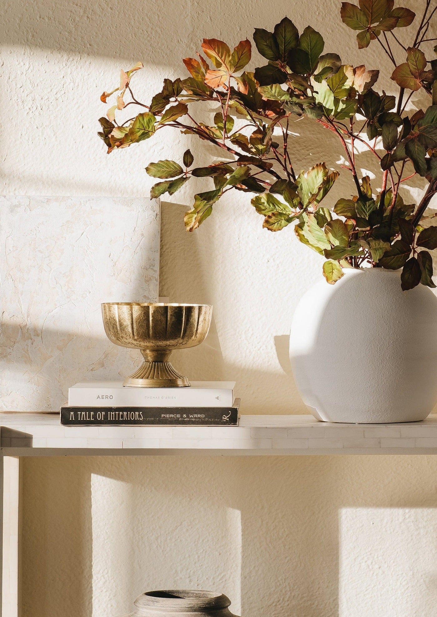 Distressed Gold Metal Compote Bowl - 8" Wide