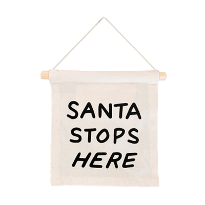 Santa Stops Here Hang Sign - Sweet Water Decor - Wall Hanging