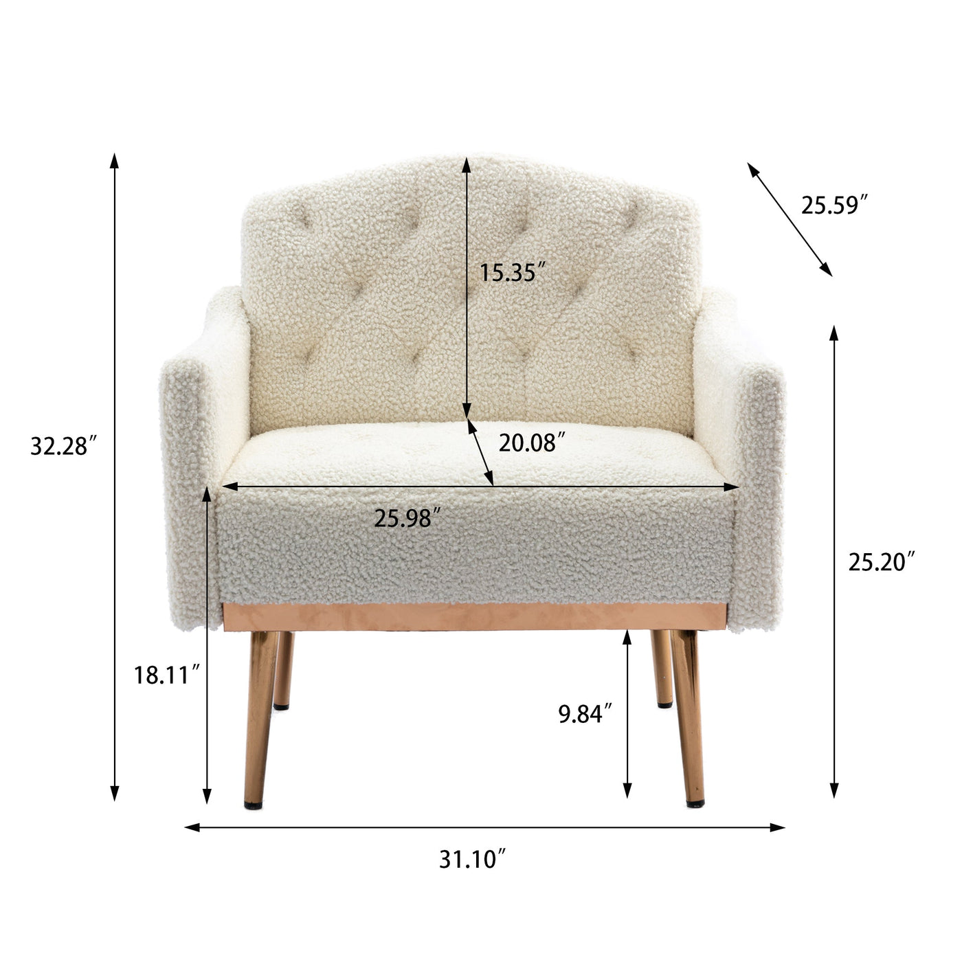 Walker Edison | Classic Modern Tufted Teddy Accent Chair - Sweet Water Decor - Chairs