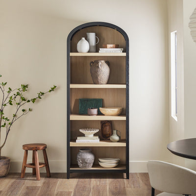 Chantelle Modern Arched Bookshelf with Open Shelves - Sweet Water Decor - bookshelves