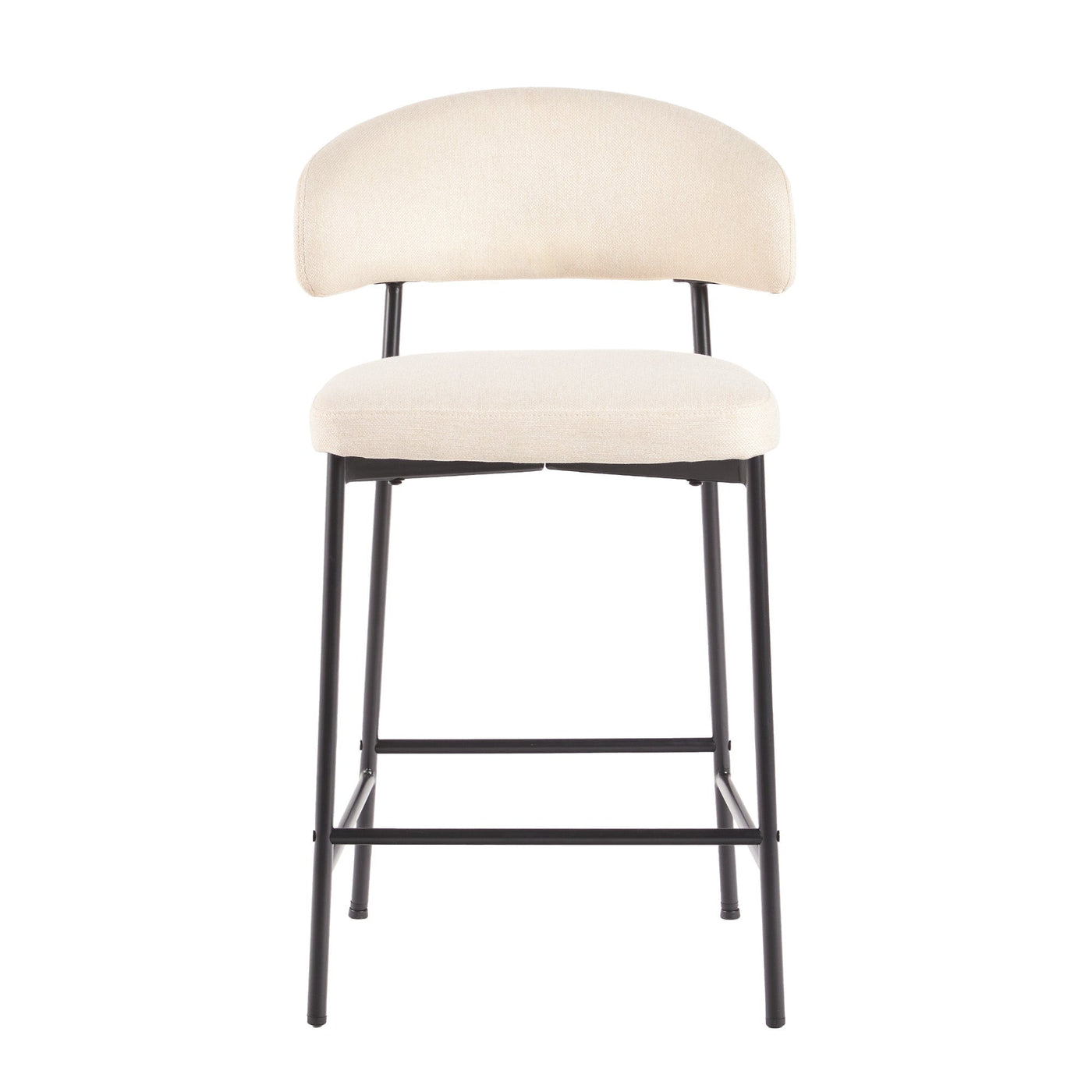 Alexis Modern Upholstered Curved Bar Stool, Set of 2