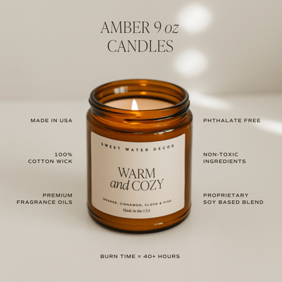 Pumpkin Spice Soy Candle | 9oz. Amber Jar - Sweet Water Decor - Candles