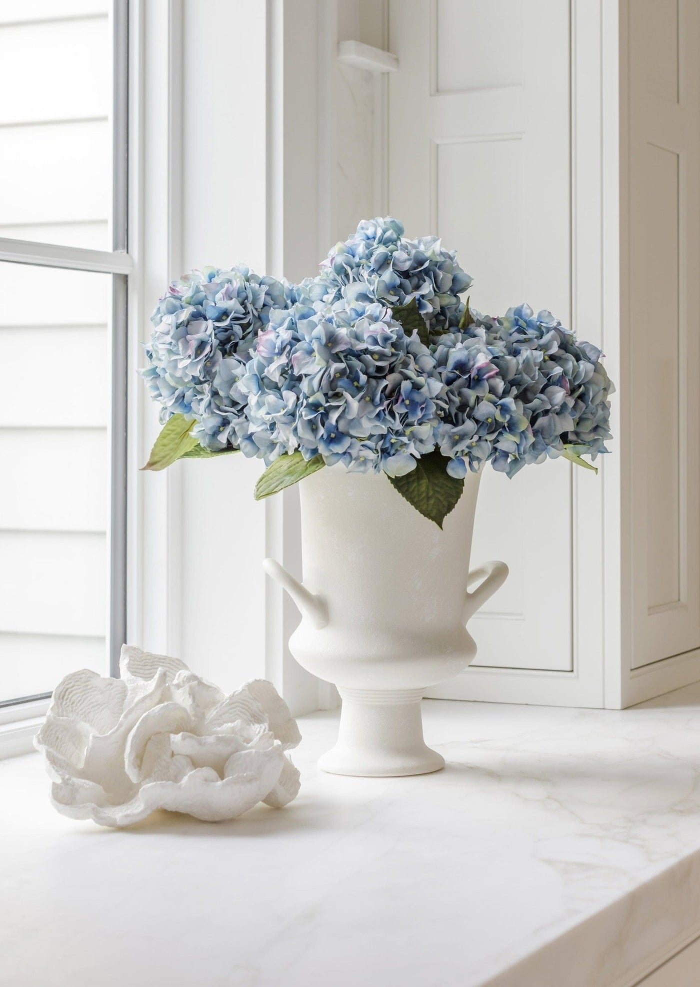 Nantucket Blue Real Touch Hydrangea - 18" - Sweet Water Decor - Faux Plant