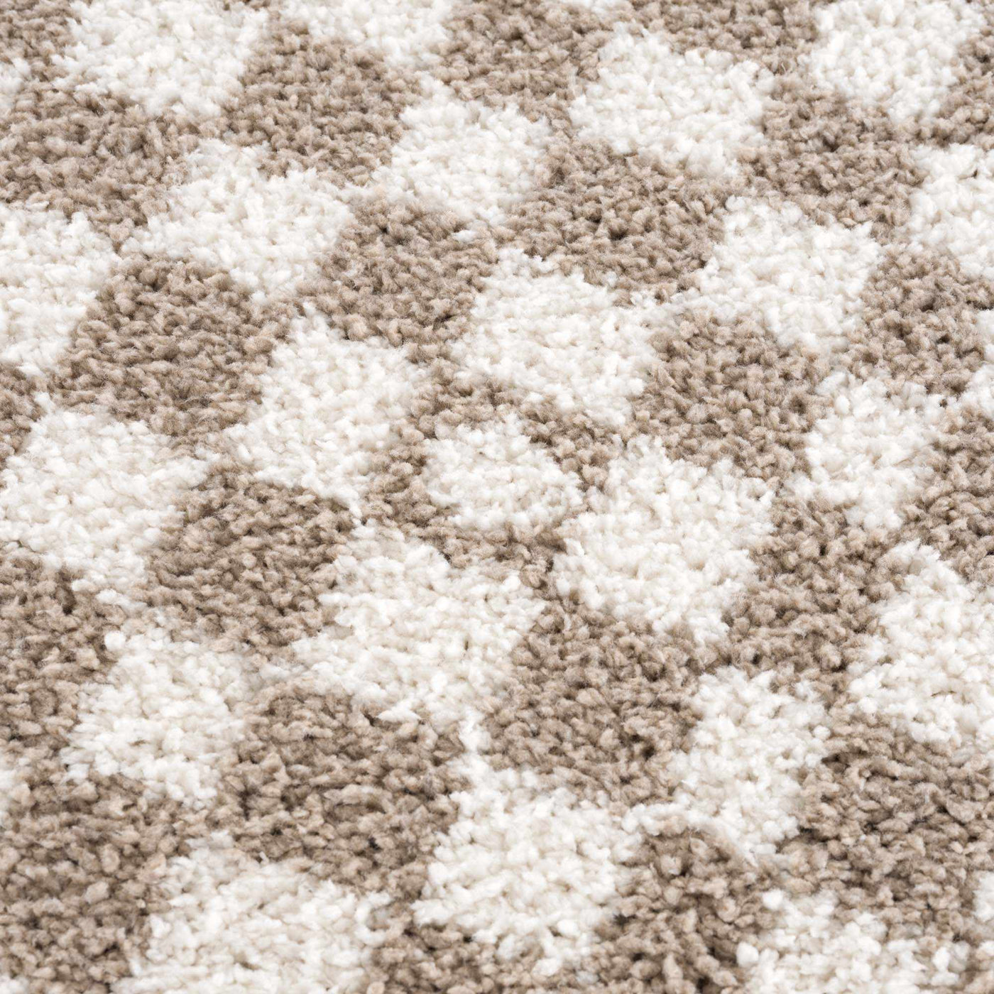 Kieu Light Gray & Taupe Checkered Area Rug - Sweet Water Decor - Rugs