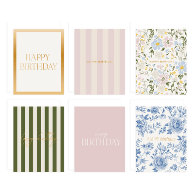 Assorted Happy Birthday Boxed Card Set - Pack of 12