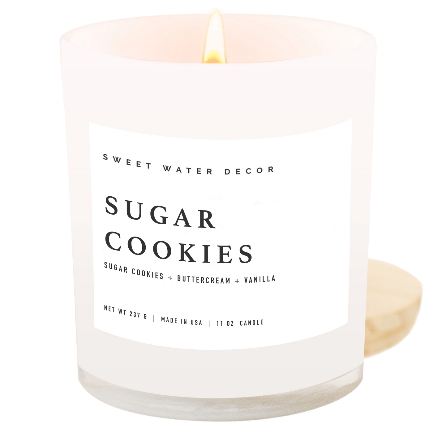 Sugar Cookies Soy Candle - White Jar - 11 oz - Sweet Water Decor - Candles