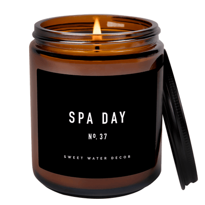 Spa Day Soy Candle - Amber Jar - 9 oz - Sweet Water Decor - Candles