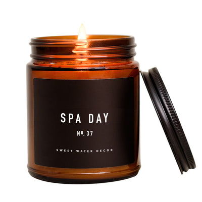 Spa Day Soy Candle - Amber Jar - 9 oz - Sweet Water Decor - Candles