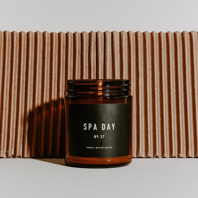 Spa Day Soy Candle - Amber Jar - 9 oz - Sweet Water Decor - Candles