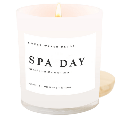 Spa Day Soy Candle - White Jar - 11 oz - Sweet Water Decor - Candles