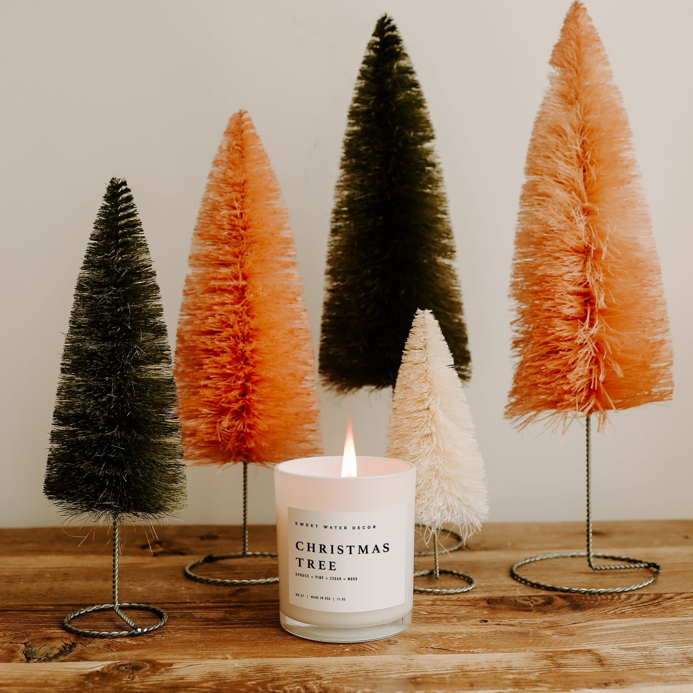 Christmas Tree Soy Candle - White Jar - 11 oz - Sweet Water Decor - Candles