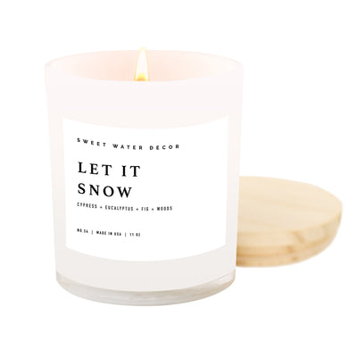 Let It Snow Soy Candle - White Jar - 11 oz