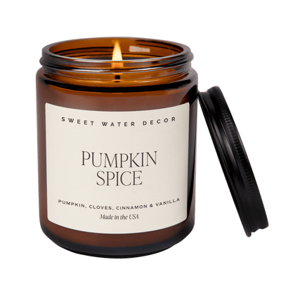 Pumpkin Spice Soy Candle | 9oz. Amber Jar - Sweet Water Decor - Candles