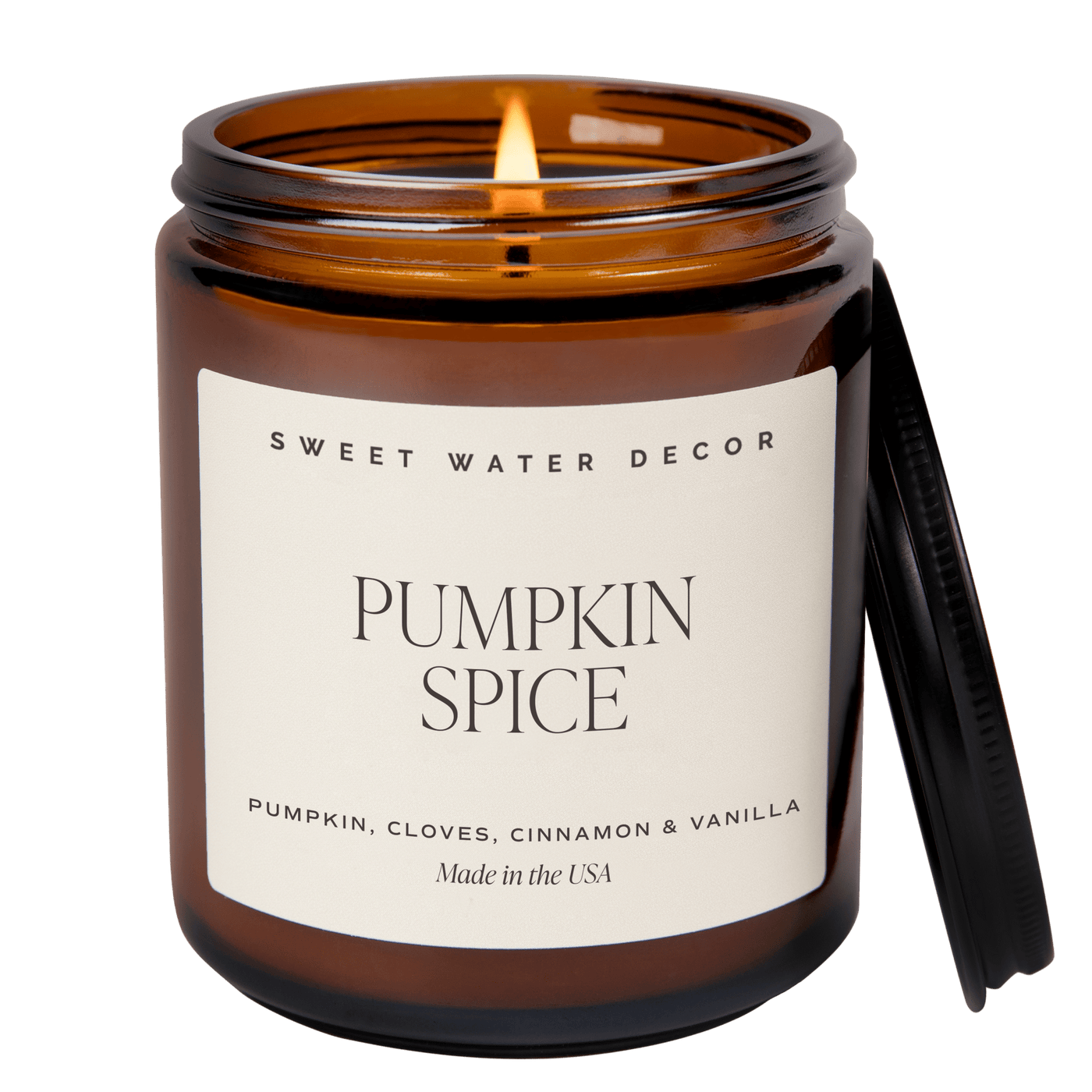 Pumpkin Spice Soy Candle | 9oz. Amber Jar - Sweet Water Decor - Candles