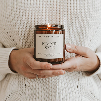 Pumpkin Spice Soy Candle | 9oz. Amber Jar - Sweet Water Decor - Candles