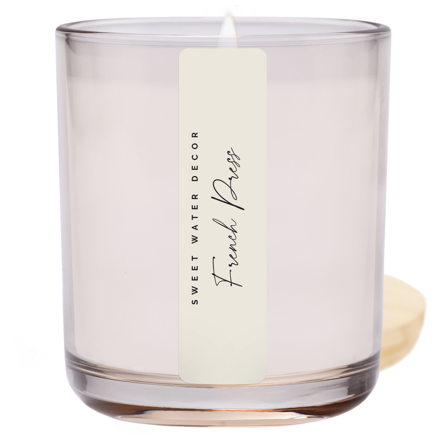 French Press Soy Candle - Tinted Glass Jar - 12 oz (Fresh Coffee) - Sweet Water Decor - Candles