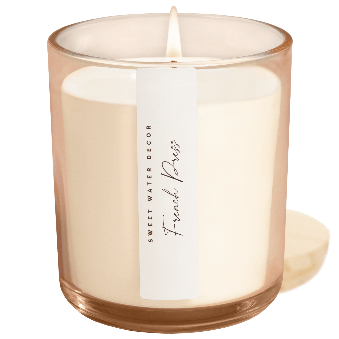 French Press Soy Candle - Tinted Glass Jar - 12 oz (Fresh Coffee) - Sweet Water Decor - Candles