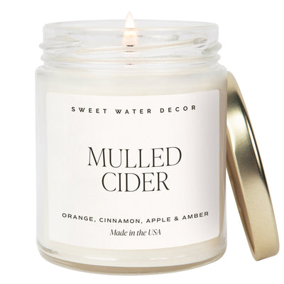 Mulled Cider Soy Candle - Clear Jar - 9 oz - Sweet Water Decor - Candles