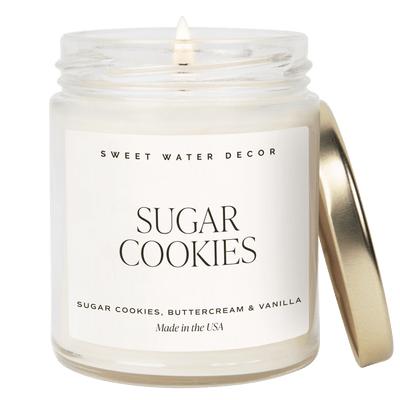 Sugar Cookies Soy Candle - Clear Jar - 9 oz - Sweet Water Decor - Candles