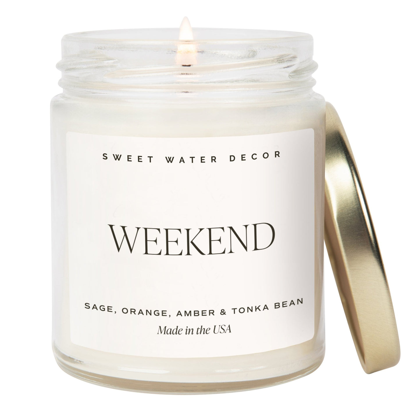 Weekend Soy Candle - Clear Jar - 9 oz - Sweet Water Decor - Candles