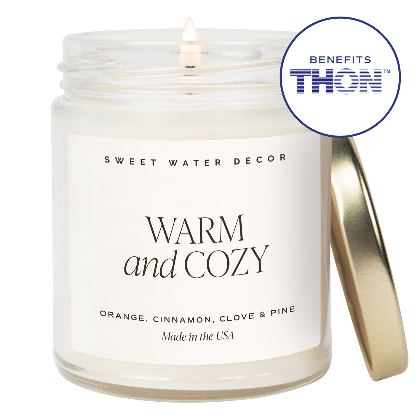 Warm and Cozy Soy Candle - Clear Jar - 9 oz THON