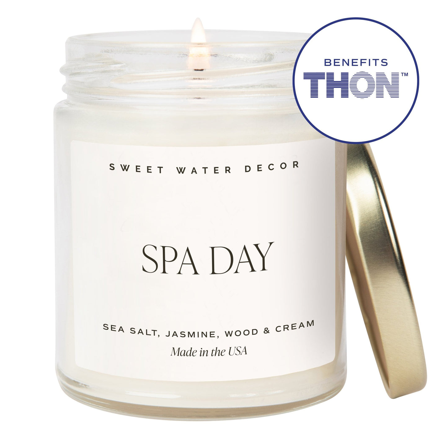 Spa Day Soy Candle - Clear Jar - 9 oz THON - Sweet Water Decor - Candles