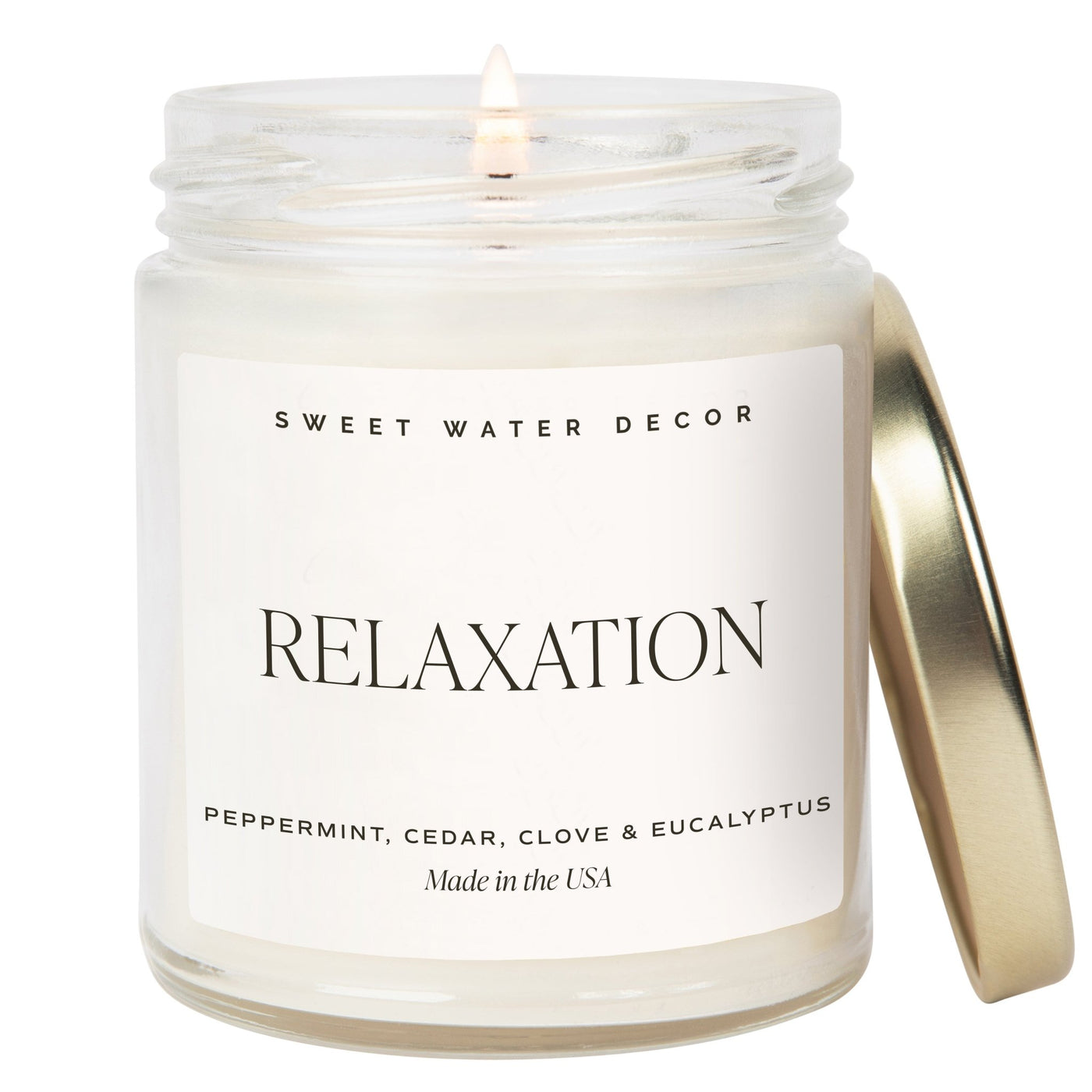 Relaxation Soy Candle - Clear Jar - 9 oz - Sweet Water Decor - Candles