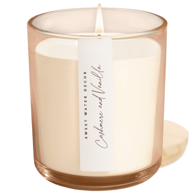 Cashmere and Vanilla Soy Candle - Tinted Glass Jar - 12 oz - Sweet Water Decor - Candles