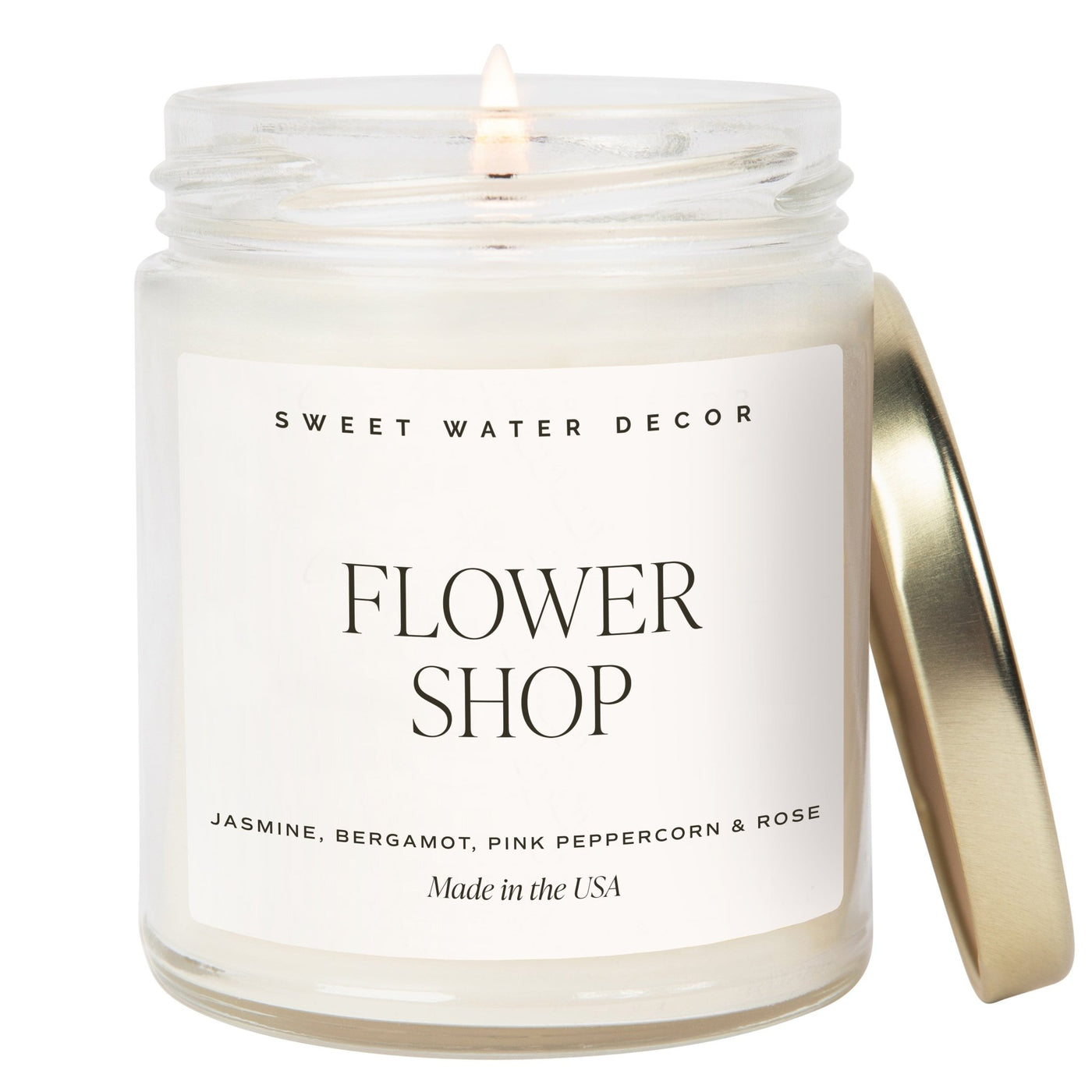 Flower Shop Soy Candle - Clear Jar - 9 oz - Sweet Water Decor - Candles