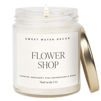 Flower Shop Soy Candle - Clear Jar - 9 oz - Sweet Water Decor - Candles