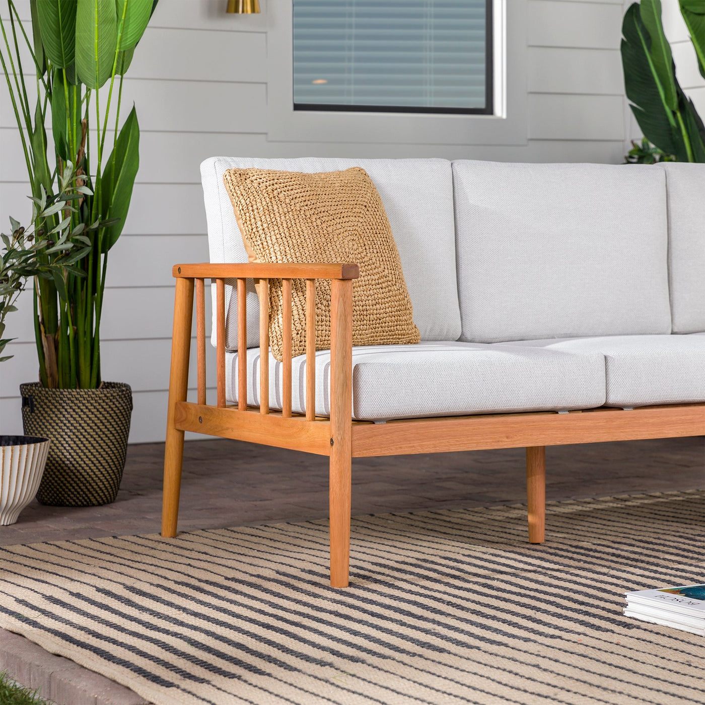 Circa Modern Solid Wood Spindle Patio Sofa