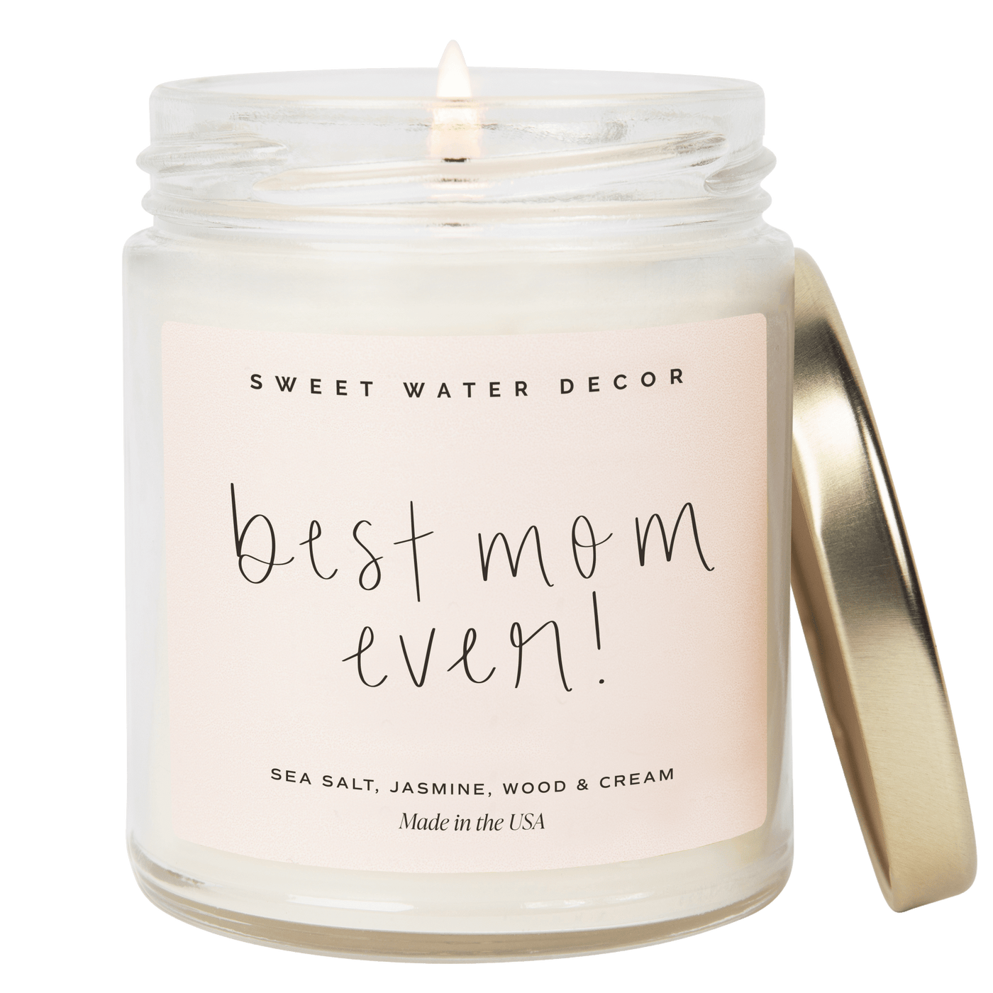 Best Mom Ever! Soy Candle - Clear Jar - 9 oz - Sweet Water Decor - Candles