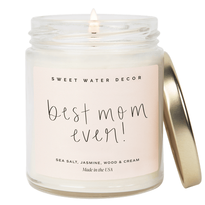 Best Mom Ever! Soy Candle - Clear Jar - 9 oz - Sweet Water Decor - Candles