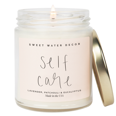 Self Care Soy Candle - Clear Jar - 9 oz