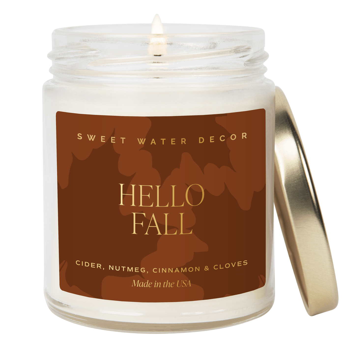 Hello Fall Soy Candle | 9oz. Clear Jar - Sweet Water Decor - Candles