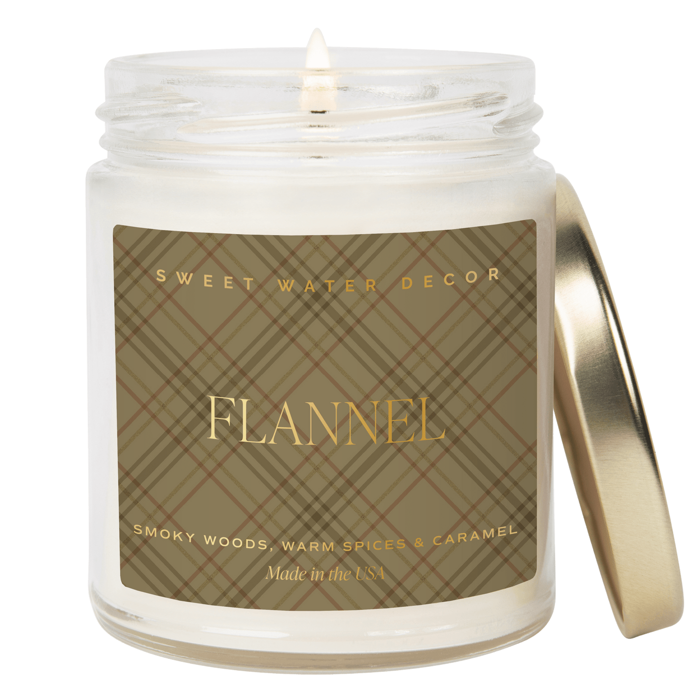 Flannel Soy Candle | 9oz. Clear Jar - Sweet Water Decor - Candles