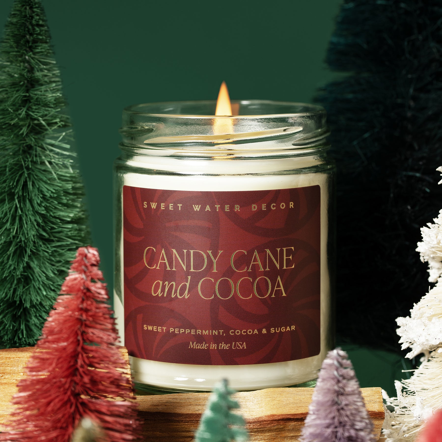 MERRY ME  Chocolate Candy Cane - 16oz Wood Wick Candle