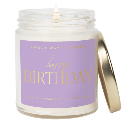 Happy Birthday Soy Candle - 9 oz - Sweet Water Decor - Candles