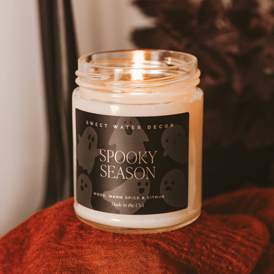 Spooky Season Soy Candle | 9oz. Clear Jar (Cozy Season) - Sweet Water Decor - Candles