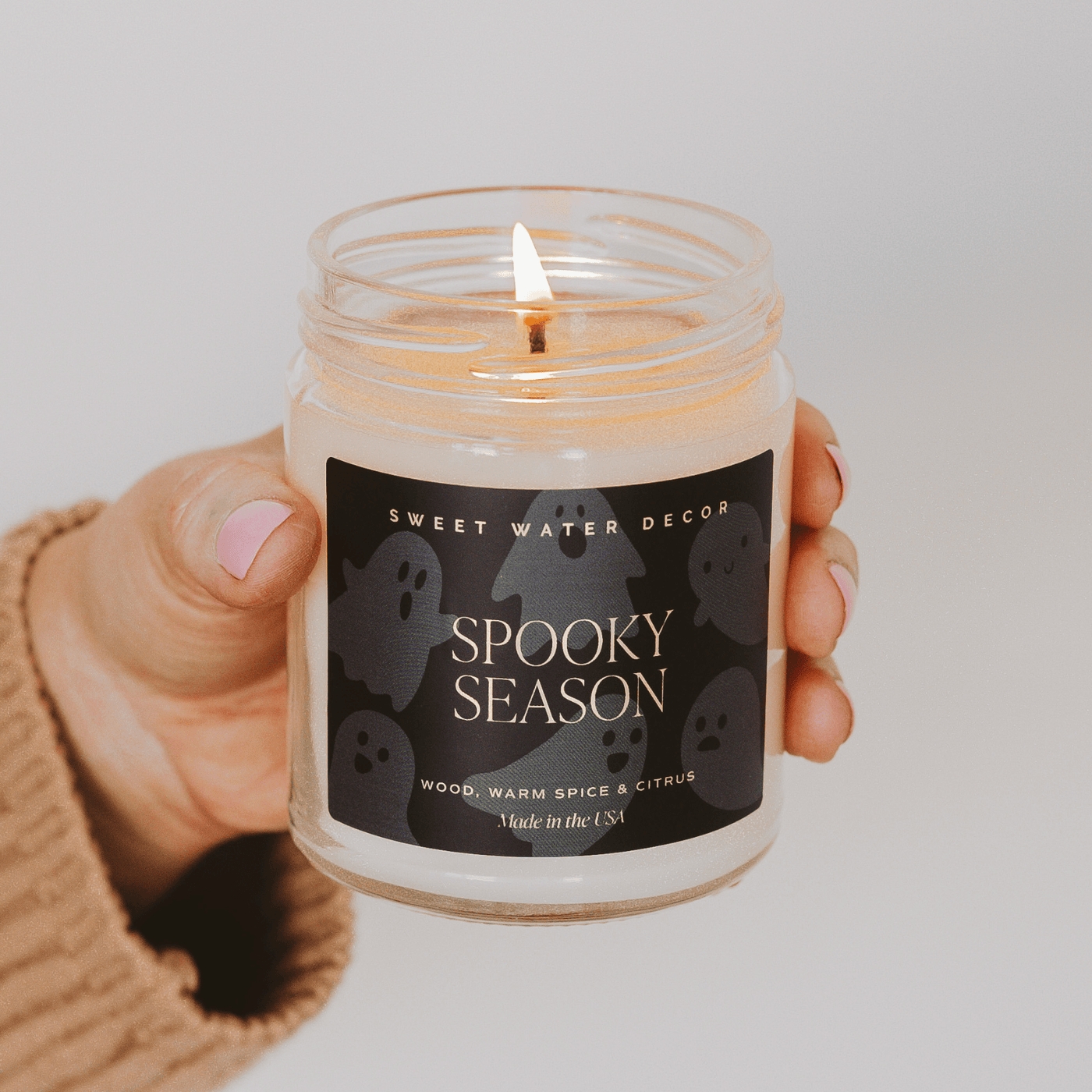 Spooky Season Soy Candle | 9oz. Clear Jar (Cozy Season) - Sweet Water Decor - Candles