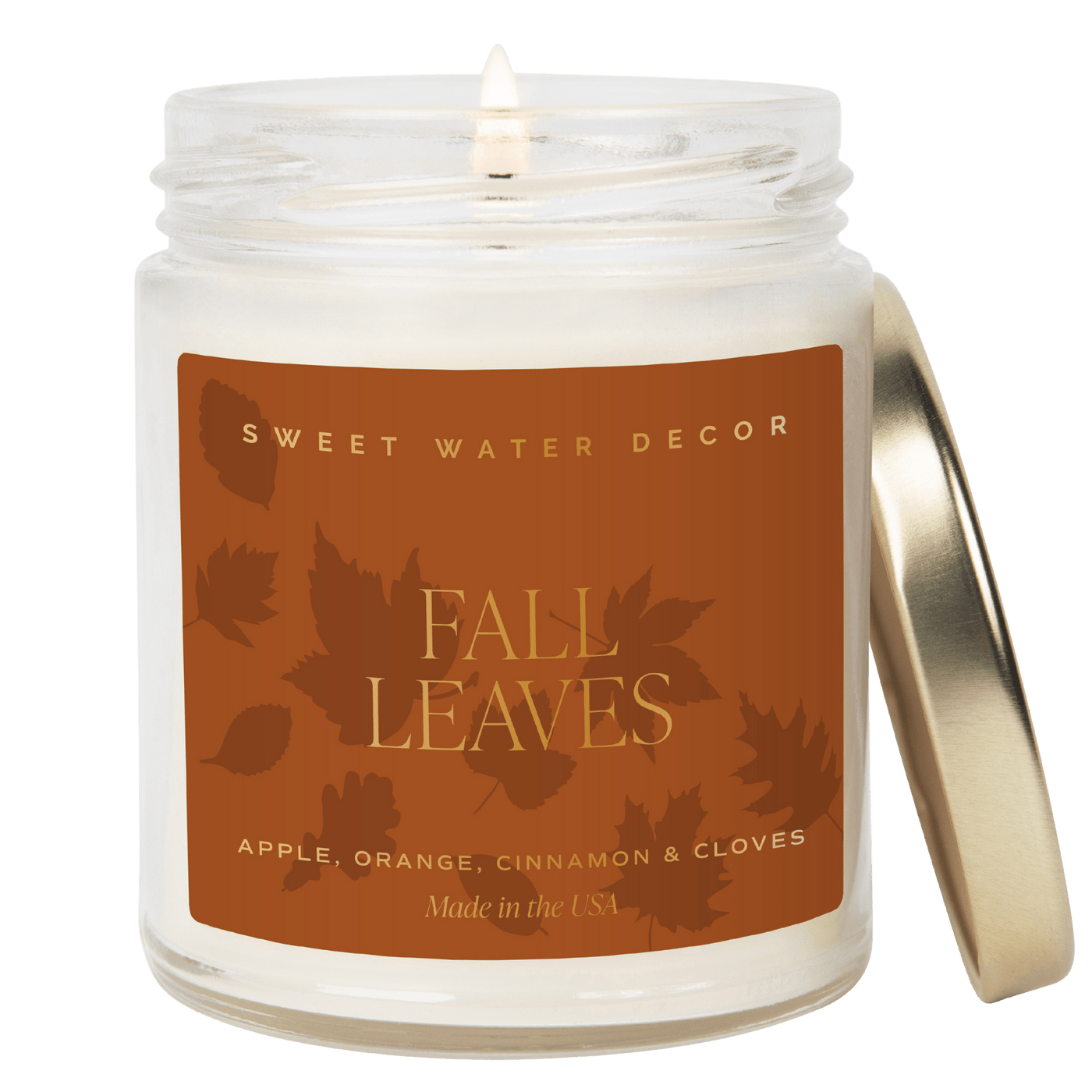 Fall Leaves Soy Candle | 9oz. Clear Jar - Sweet Water Decor - Candles