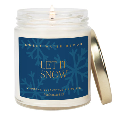 Let It Snow Soy Candle | 9oz. Clear Jar - Sweet Water Decor - Candles