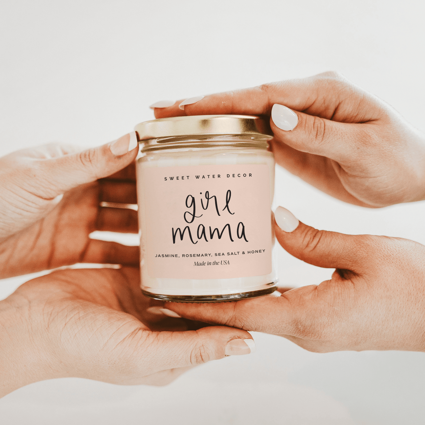 Girl Mama Soy Candle - Clear Jar - 9 oz (Wildflowers and Salt) - Sweet Water Decor - Candles