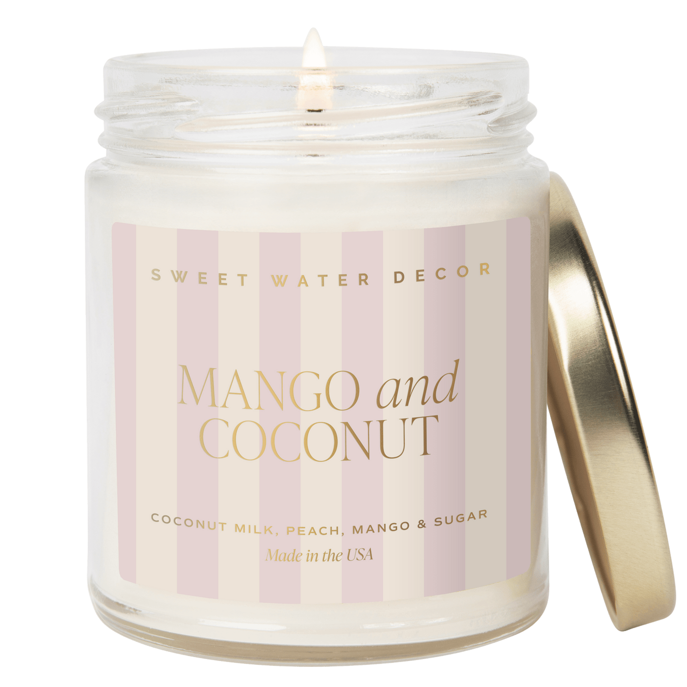 Mango and Coconut Soy Patterned Candle - Clear Jar - 9 oz