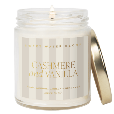 Cashmere and Vanilla Soy Patterned Candle - Clear Jar - 9 oz