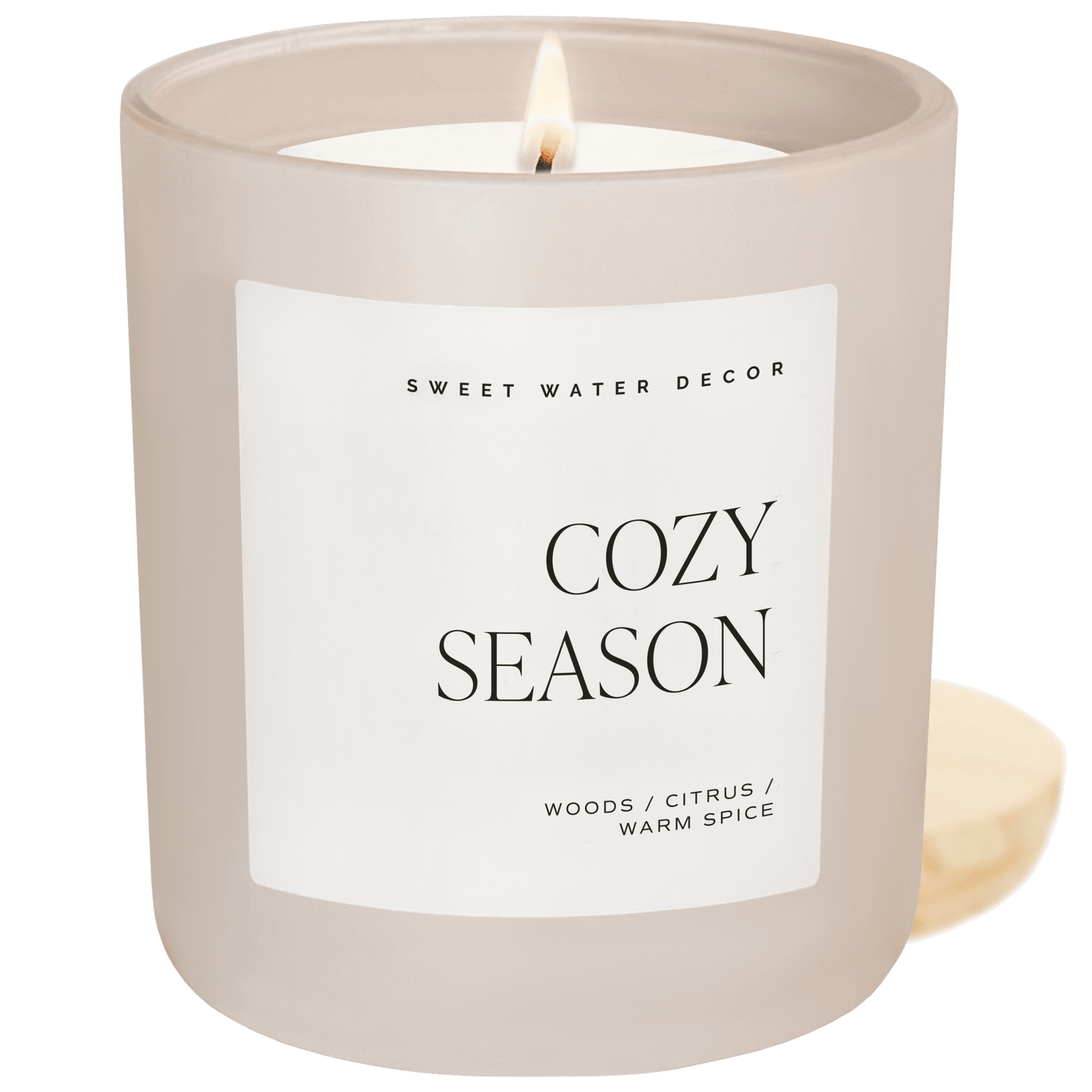 Cozy Season Soy Candle - Tan Matte Jar - 15 oz - Sweet Water Decor - Candles